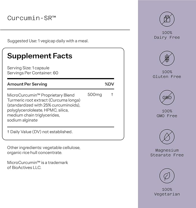 Quality of Life Curcumin-SR - Healthy Aging, Inflammation Support - 60 Vegicaps