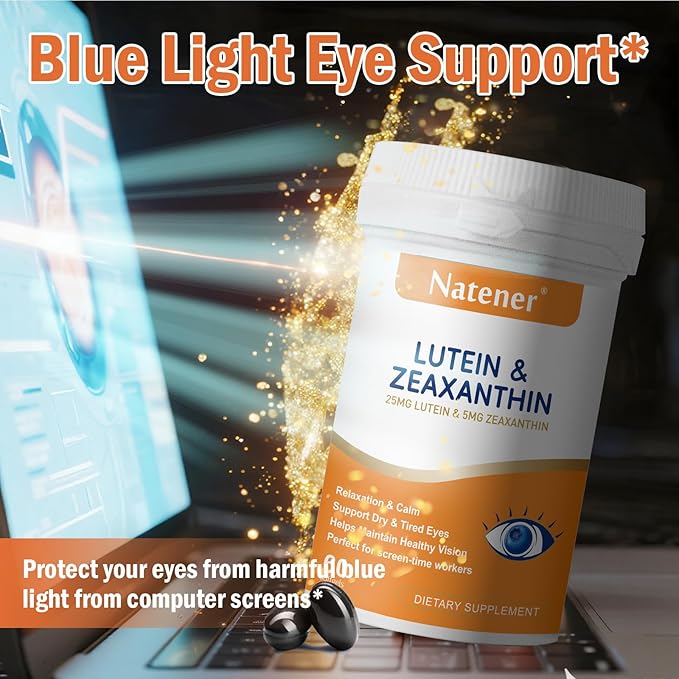 14 in 1 Eye Vitamins, 25mg Lutein, 5mg Zeaxanthin, 24mg Astaxanthin, 800mg Omega-3 & 100mg L-Theanine, Supports Eye Health, Moisture and Comfort*
