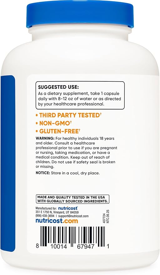 Nutricost Potassium Citrate 99mg, 500 Capsules