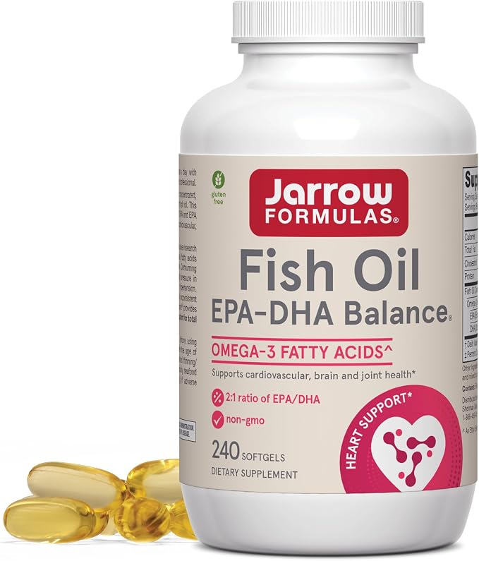 Jarrow Formulas EPA-DHA Balance, 1,200 mg Omega-3 Fatty Acids for Cardiovascular Support, 240 Softgels, 120 Day Supply