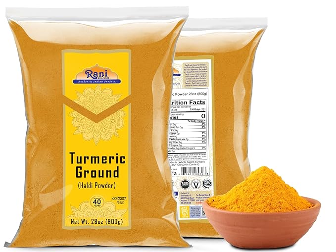 Rani Turmeric (Haldi) Root Powder Spice, (High Curcumin Content) 28oz (800g) ~ All Natural | 100% Pure, Salt Free | Vegan | Gluten Friendly | NON-GMO | Kosher | Indian Origin