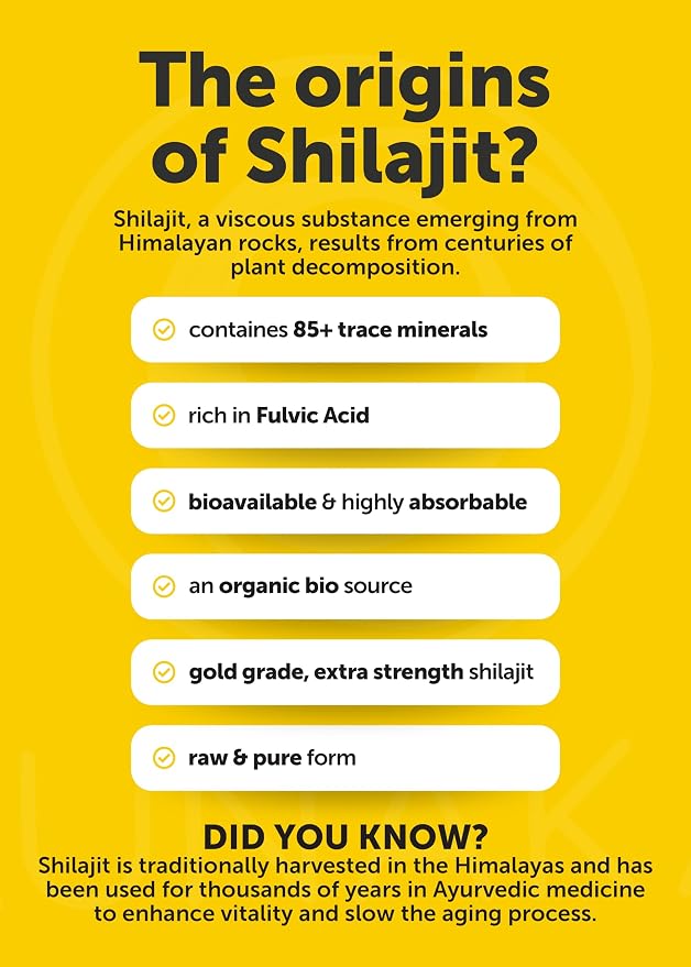 Lunakai USA Made Pure Shilajit Capsules with Ashwagandha, Rhodiola & Cordyceps - Extra Strength Shilajit Extract for Men & Women, 60ct