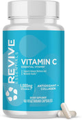 Revive MD Vitamin C Capsules, 1000mg - High-Potency VIT C Ascorbic Acid Dietary Supplement for Immune Support & Antioxidant Health - No Fillers & Non-GMO (200 Vegetarian Capsules, 30 Servings)