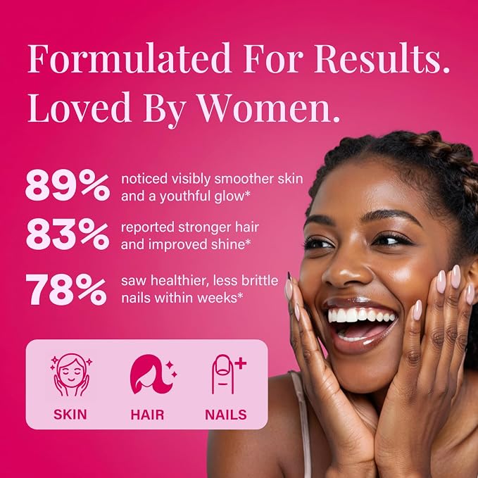 Multi Collagen Peptides Powder for Women – 10g Hydrolyzed Collagen Type I, II, III, V & X with Biotin, Hyaluronic Acid & Prebiotics | Hair, Skin, Nail & Bone Support | Berry Flavor | 30 Stick Packs