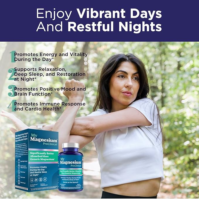 MyMagnesium ProClinical - Magnesium Bisglycinate Chelate Buffered + Zinc + Ashwagandha + More - Allergen Free - Made Without GMO - Purity Products - 90 Clean Finish SlipTech Tablets