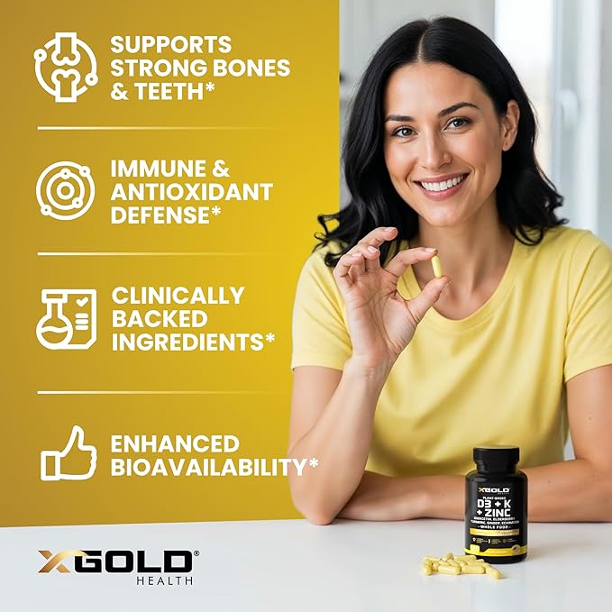 Vitamin D, K2, K1, Zinc, Quercetin, Elderberry, Turmeric, Ginger & Echinacea Whole Food Supplement 8 in 1- D3 5000 IU Plant-Based from Lichen, Vitamin K (K2 MK7, MK4, K1), D3 K2 Vitamins -120 Capsules