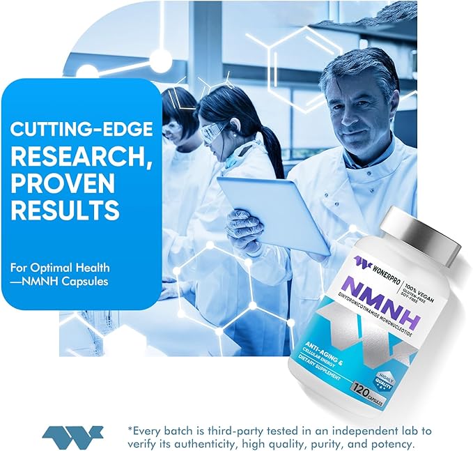 NMNH (NMN Supplement Alternative)，1000mg Per Serving NAD Supplement to Boost NAD+ Levels as We Age, for Anti Aging, Energy, Focus - 120 Capsule