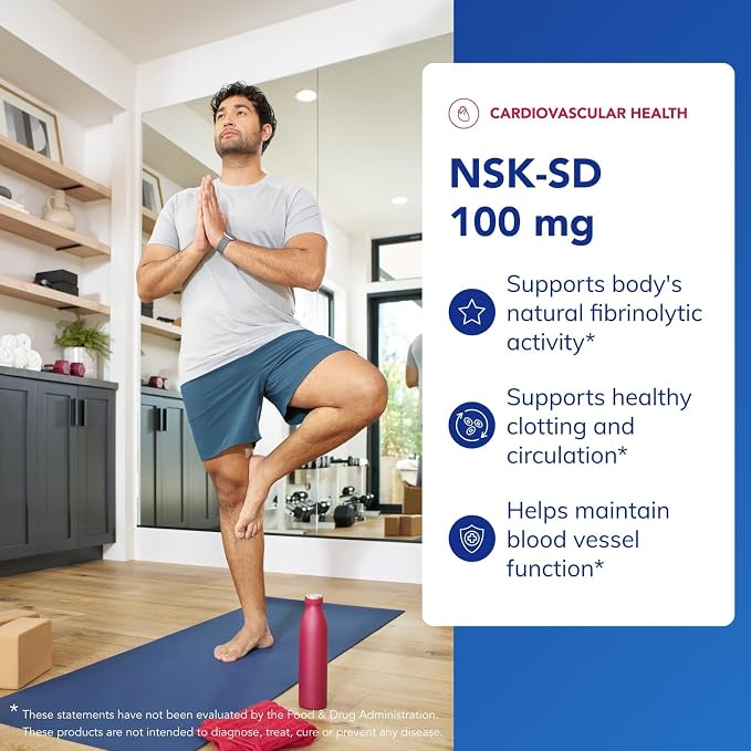 Pure Encapsulations NSK-SD - 100 mg Nattokinase - for Normal Blood Circulation - Supports Fibrinolytic Activity* - Gluten Free & Non-GMO - 60 Capsules