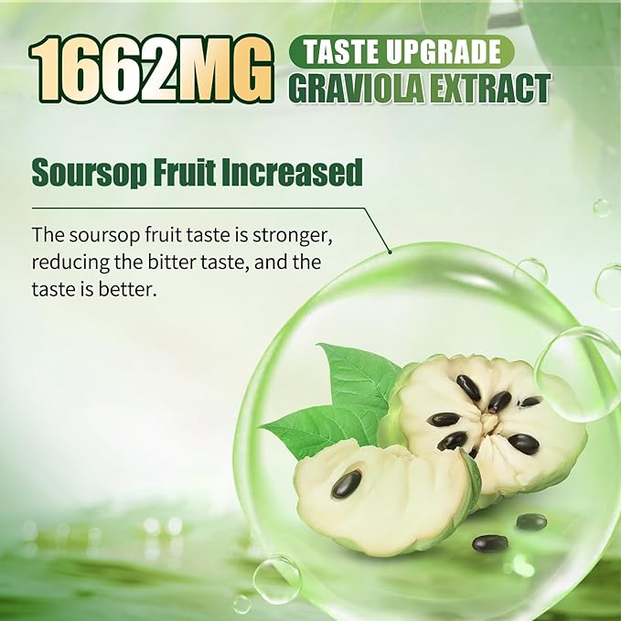 Soursop Bitters Liquid with Black Seed, Turmeric & Moringa-Pure 15 in 1 Herb Soursop Tea for Immune System, Digestive & Gut Health, Antioxidant,Skin Health Support 8 fl oz
