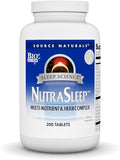 Source Naturals NutraSleep, Melatonin-Free Multi-Nutrient & Herb Complex, Vegetarian Formula for Relaxation Support - 200 Tablets