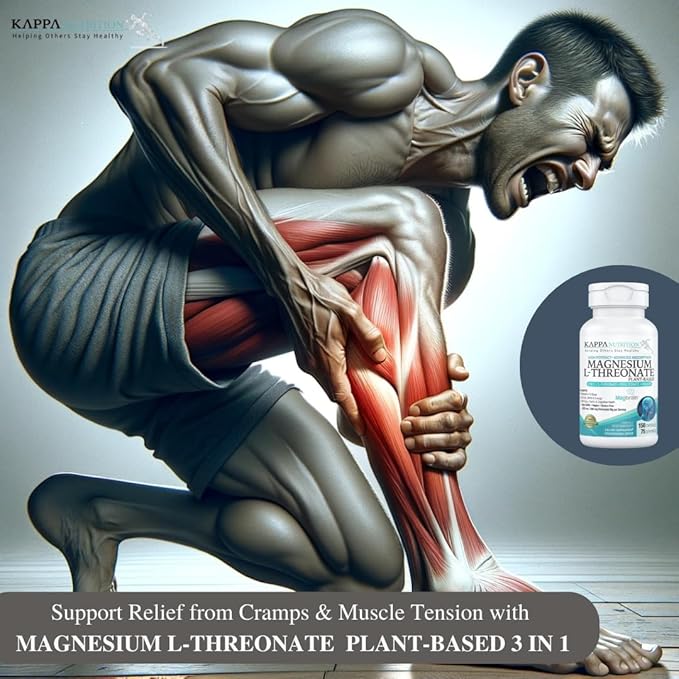 Kappa Nutrition Powered by Magbrain™ Magnesium L-Threonate Plant-Based, 150 Vegan Capsules, 420mg Elemental Magnesium (3 Capsules) from 2,253mg, Brain, Sleep & Muscle Support.