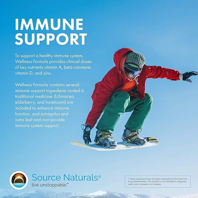 Source Naturals Wellness Formula Bio-Aligned Vitamins & Herbal Defense for Advanced Immune Support* - Dietary Supplement & Immunity Booster - 120 Capsules