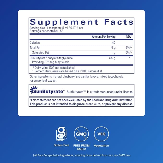 Pure Encapsulations SunButyrate-TG Liquid | Helps Promote Gut Cell Function | 9.5 fl. oz.