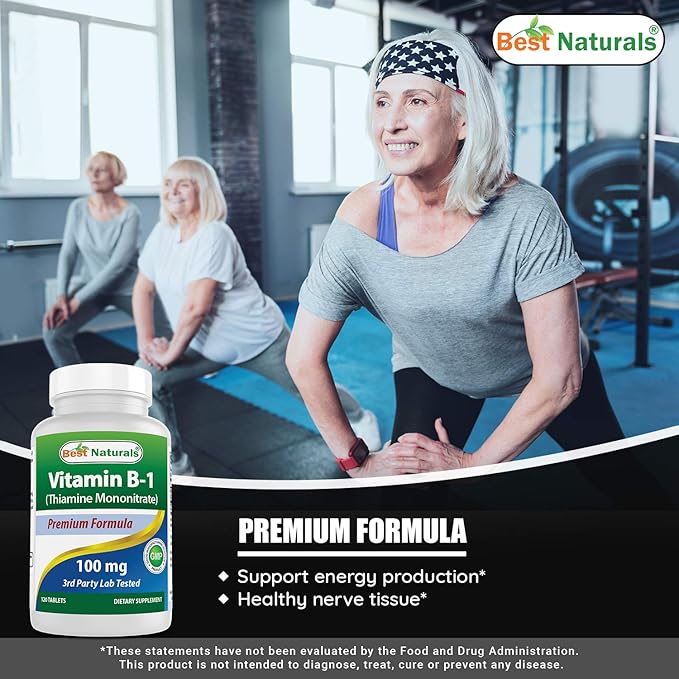 Best Naturals DMAE Supplement 250 mg & Vitamin B1 as Thiamine Mononitrate 100 mg