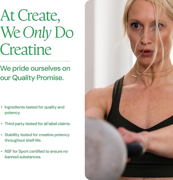 Create Creatine Monohydrate Gummies for Men & Women, Boost Focus, Strength, and Endurance, Anti-Melting Formula, Vegan, Gluten-Free, Non-GMO, 1.5g of Creatine per Gummy (Sour Green Apple)