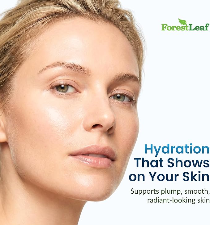 ForestLeaf Hyaluronic Acid Supplements | 100mg High Bioavailable Dietary Hyaluronic Acid Powder Capsules + 50mg VIT C | Supports Skin Hydration, Joint Lubrication, Anti-Aging, Hair & Nails | 120 Caps