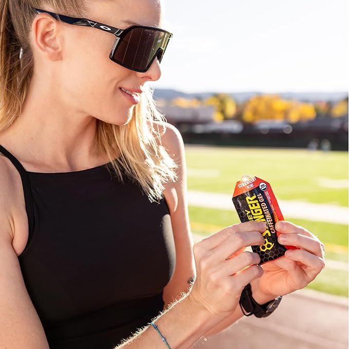 Honey Stinger Strawberry Kiwi Energy Gel, Caffeinated & Gluten Free with Organic Honey, for Exercise, Running and Performance, Sports Nutrition for Home & Gym, Pre and Mid Workout, 24 Pack | sports-nutrition-endurance-and-energy-chews