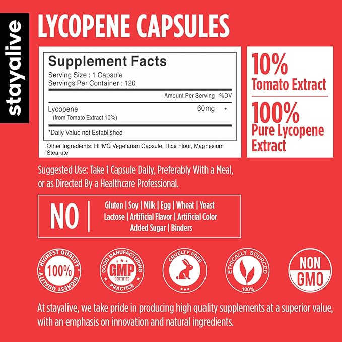 STAYALIVE Lycopene and Saw Palmetto Bundle with Cranberry and Pumpkin Seed Extract, 240 Vegan Pills, Non-GMO & Gluten Free Men's Health Supplement