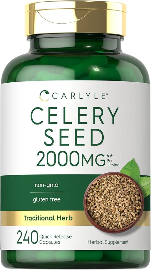 Carlyle Celery Seed Extract Capsules | 240 Count | Traditional Herb Supplement | Non-GMO and Gluten Free Formula