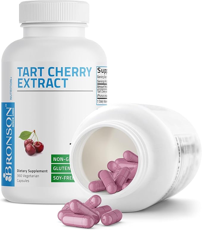Bronson Tart Cherry Extract 2500 mg Vegetarian Capsules with Antioxidants and Flavonoids Non-GMO, 360 Count