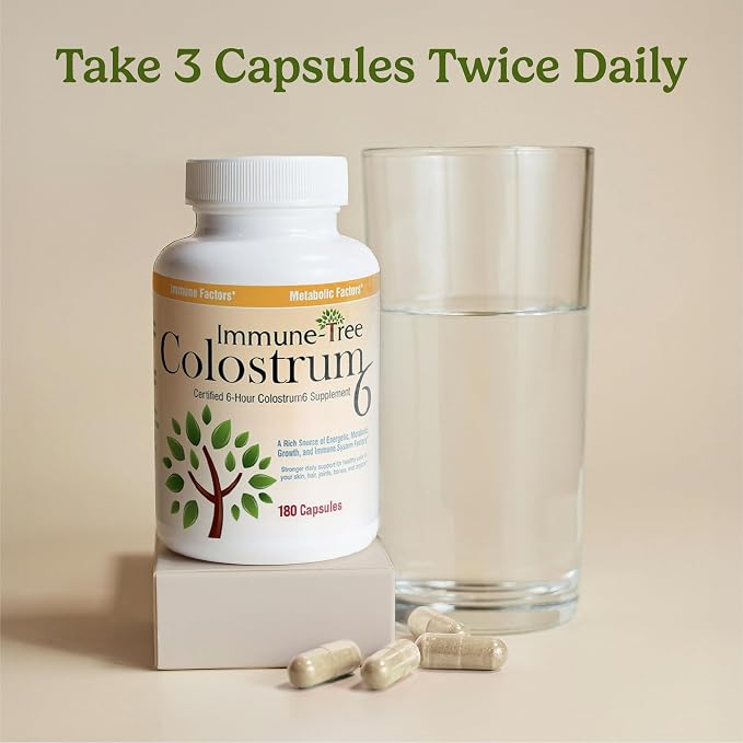 100% Pure Bovine Colostrum (Grass-Fed) | High IgG for Immune Support & Gut Health | Anti-Aging | Colostrum Supplement for Adults & Kids | 180 Capsules