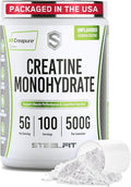 SteelFit Creapure Creatine Monohydrate Powder, Unflavored - German Micronized Creatine Powder for Men & Women - Gym Workout Nutritional Supplements for Muscle Gain, Brain Health & Strength Building