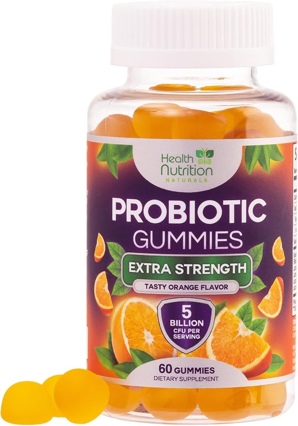 Probiotic Gummies - Advanced Multi-Strain Probiotic Formula - Gut & Digestive Health Support Gummy - Bacillus Coagulans 5 Billion CFU Per Serving, Daily Acidophilus Probiotics Supplement - 60 Gummies