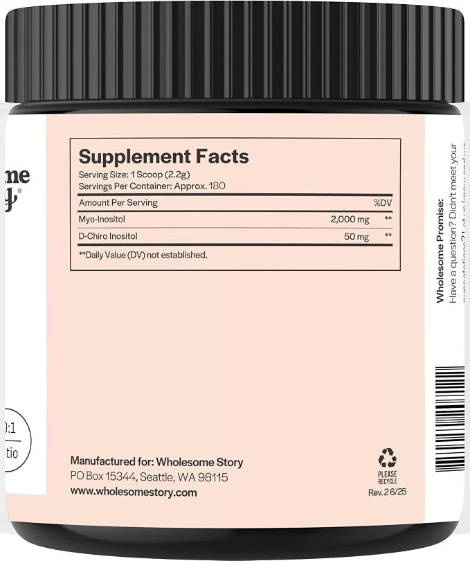 Myo-Inositol & D-Chiro Inositol Supplement Powder for Women | Hormonal Balance & Healthy Ovarian Function Support | Vitamin B8 | Great Alternative to Capsules | 40:1 Ratio | 180 Servings
