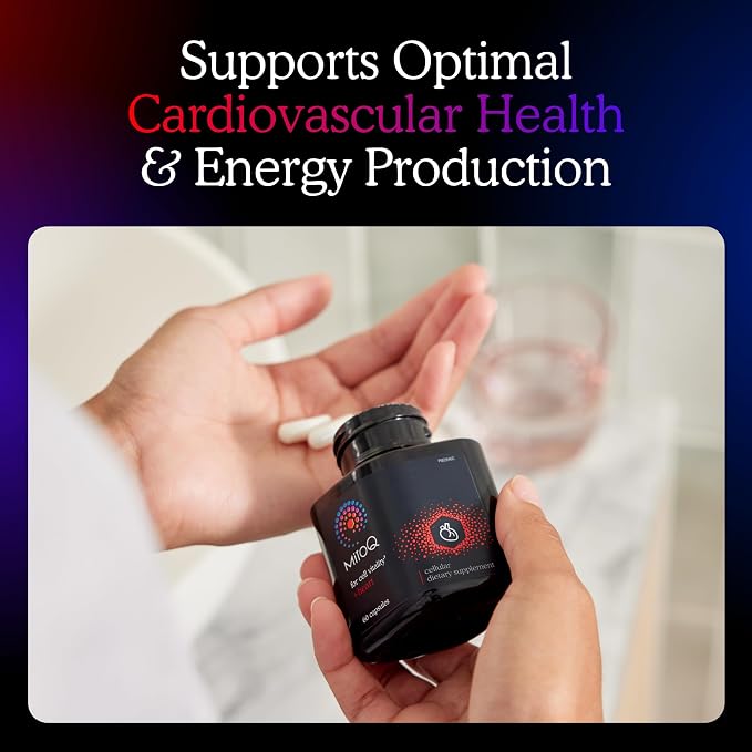 MitoQ +Heart Premium CoQ10 Antioxidant - Contains Mitoquinol Mesylate, Magnesium, L-Carnitine & Vitamin D3 - Supports Cardiovascular and Circulatory Health, & Cell Vitality (180 Capsules)