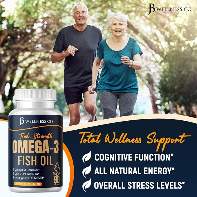 Triple Strength Omega 3 Fish Oil 3750 mg - EPA & DHA - Over 3000mg Omega-3 Fatty Acids - 1350mg EPA + 900mg DHA - Best Essential Fatty Acids, Burpless Fish Oil - 180 Count