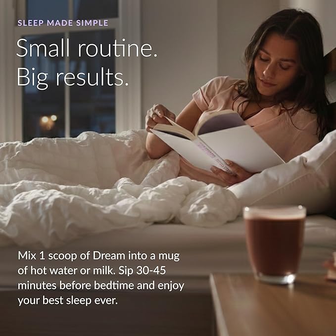 Beam Dream Sleep Powder – Sleep Aid for Adults with Melatonin, Magnesium, L-Theanine, Reishi Mushroom & Apigenin Sleep Supplement, Sleepy Cocoa Bedtime Drink Mix, Cinnamon Cocoa Flavor, 30 Servings