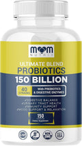 Probiotics 150 Billion CFU - 40 Strain Probiotics for Women, Men and Adults - Shelf Stable Probiotic with Organic Prebiotic - Acidophilus Probiotic - 150 Capsules - Made in USA