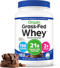 Orgain Whey Protein Powder, Creamy Chocolate Fudge - 21g Grass Fed Dairy Protein, 5g BCAAs, 4g Prebiotic Fiber, 2g Sugar, No Added Hormones, Gluten Free, Kosher, For Shakes & Smoothies - 1.82lb