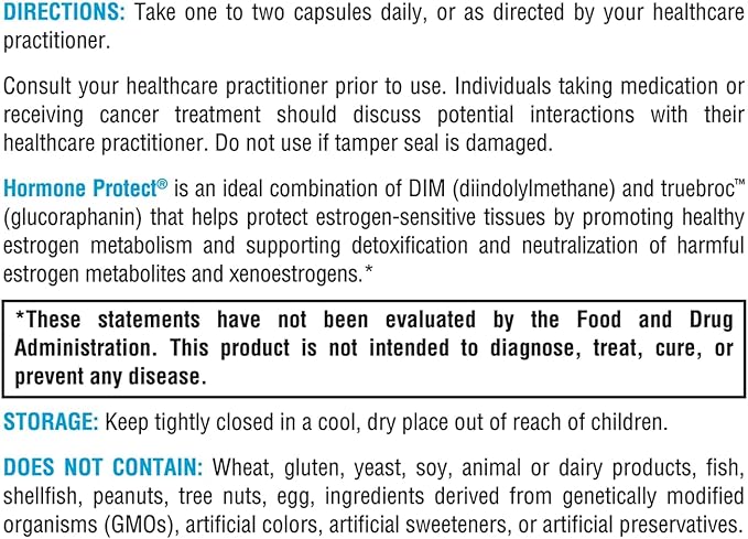 XYMOGEN Hormone Protect - Estrogen Metabolism Support - DIM & Broccoli, Kale, and Kolrabi Extract - Vegetarian, Non-GMO & Gluten Free - 60 Capsules