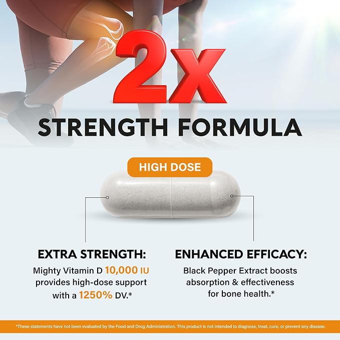 Vitamin D3 K2 - Vitamin D3 10000 iu & K2 as MK-7 120 mcg - Immune & Mood Support, for Bone & Teeth Health - with Magnesium, Zinc & Vitamin C & B12 - Highly Bioavailable - Made in USA, 120 Capsules
