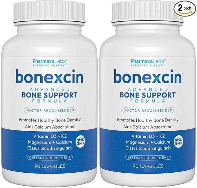 Advanced Bone Support Formula – Calcium, Magnesium, Vitamin D3 & K2 – Bone Density & Strength Supplement for Women & Men – Joint, Menopause & Osteoporosis – 90 Capsules (Pack of 2)