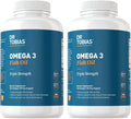Dr. Tobias Omega 3 Fish Oil 2000mg Triple Strength with 800mg EPA 600mg DHA Per Serving | Fish Oil Omega 3 Supplements for Heart Brain & Immune Support - 360 Softgels (180 Servings)