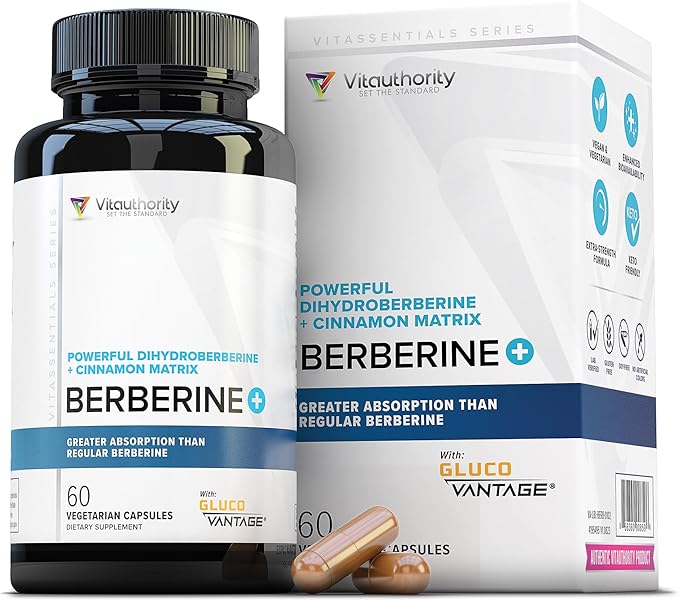Berberine Supplement Ceylon Cinnamon Supplements Capsules | High Absorption Dihydroberberine, Cinnamon for Balance and Support | Vegan & Gluten Free Powerful AMPk Activator & Antioxidant | 30 Servings