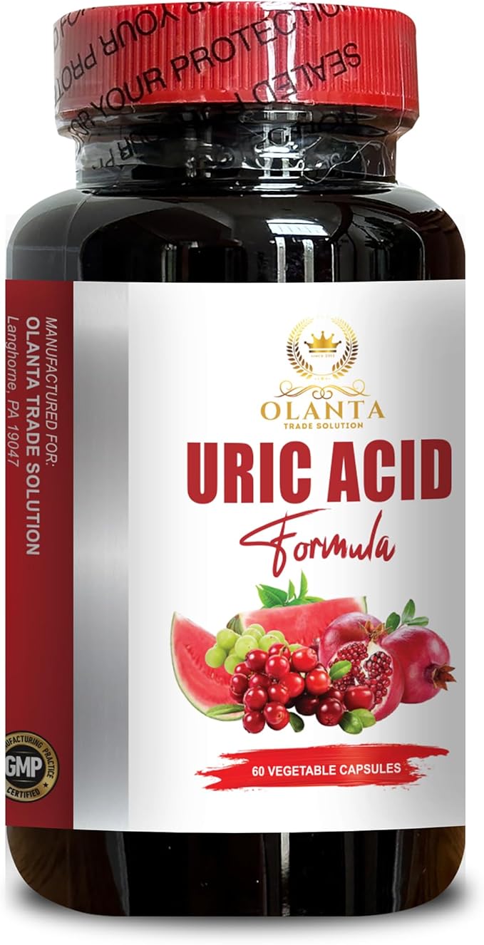 Natural URIC Acid Formula - Uric Acid Advanced Formula, Uric Acid Flush, Tart Cherry Extract Capsules, Immunity Support, Milk Thistle - 1 Bottle