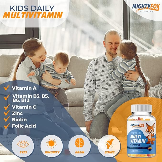 Kids Multivitamin Gummies - Non-GMO, Gluten-Free, Vegan Multivitamin Gummies w/Vitamin C, B3, B5, B6, B12, Zinc (100 Count, 5 Pack) – Fruity Toddler to Teen Gummy Vitamins for Kids