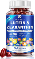 Lutein and Zeaxanthin Supplement - AREDS 2 Plus+ Eye Vitamins, 40 mg Lutein & 8 mg Zeaxanthin with Vitamins C, E, Zinc, Omega-3 & CoQ10 for Blue Light Protection, Eye Health Support  - 300 Softgels