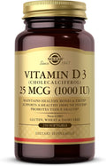 Solgar Vitamin D3 (Cholecalciferol) 25 MCG (1000 IU), 250 Softgels - Helps Maintain Healthy Bones & Teeth - Immune System Support - Non-GMO, Gluten-Free, Dairy Free - 250 Servings
