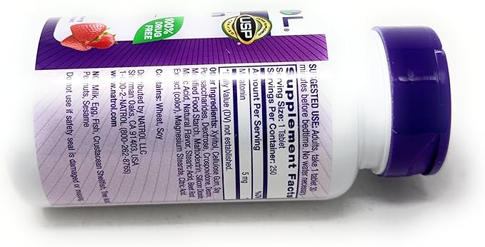 Natrol Melatonin 5 Mg, 250 Fast Dissolve Tablets Strawberry Flavor