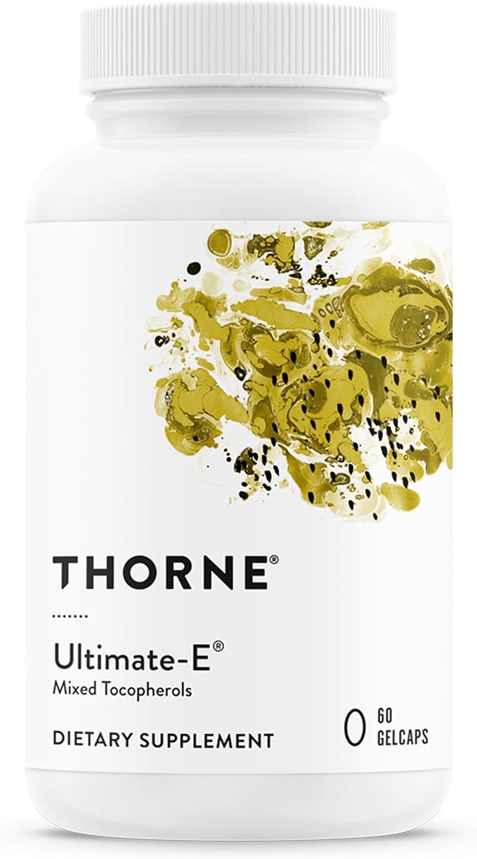 THORNE - Ultimate-E - Vitamin E Supplement from Mixed Tocopherols - Fat-Soluble Antioxidants for Cardiovascular Support* - Third-Party Certified - Gluten, Dairy & Soy-Free - 60 Softgels