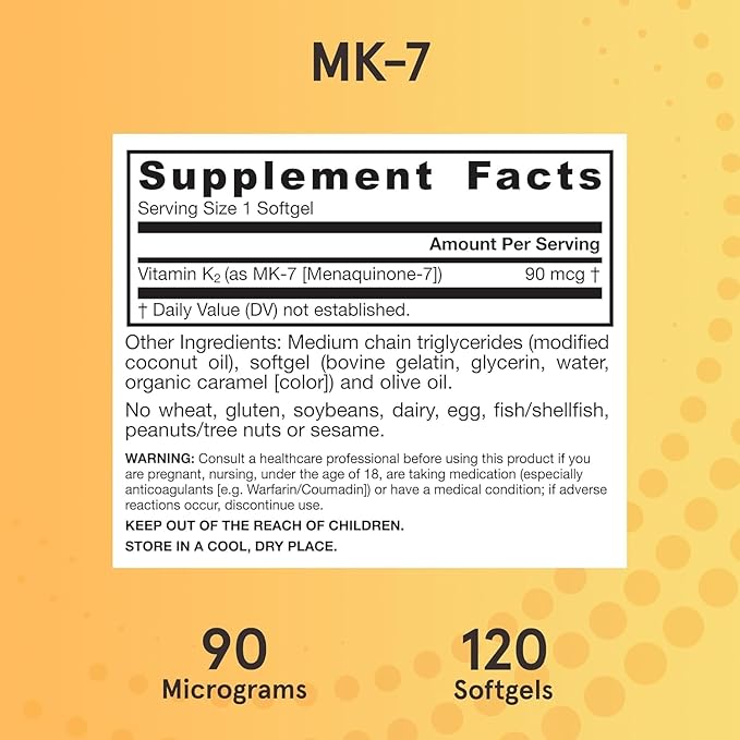 Jarrow Formulas MK-7 90 mcg - Bioactive Form of Vitamin K2-120 Servings (Softgels) - for Bone & Cardiovascular Health - Vitamin K2 MK-7 Dietary Supplement - Gluten Free (Pack of 2)