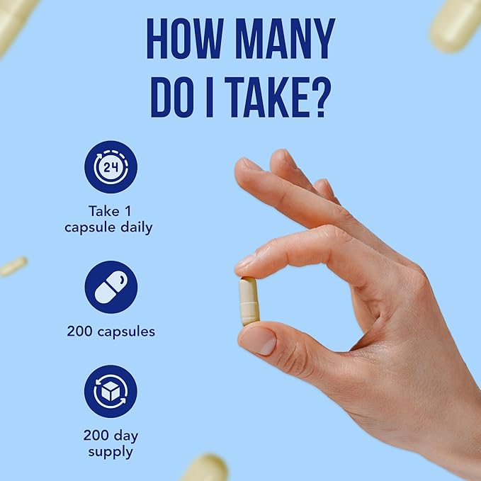 CoQ10 200mg Capsules | Vegan Friendly Coenzyme Q10 200mg from Easy Absorption Ubiquinone Supplement for Skin Heart and Energy Support | Made in The USA in cGMP Facilities (200 Servings)