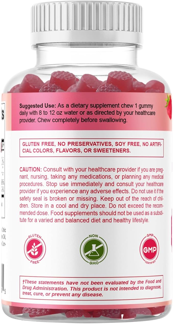 Vitamatic Chromium Picolinate 1000 mcg - 90 Gummies - High Potency Chromium - Raspberry Flavor