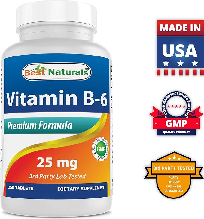 Best Naturals Vitamin B2 (Riboflavin) 400mg & Vitamin B-6 25 Mg