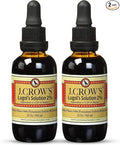 J.CROW'S® Lugol's Iodine 2% Solution, Iodine & Potassium Iodide 2 oz (2 Bottles) - Liquid Supplement Drops - Non-GMO, Alcohol-Free - 1200 Drops