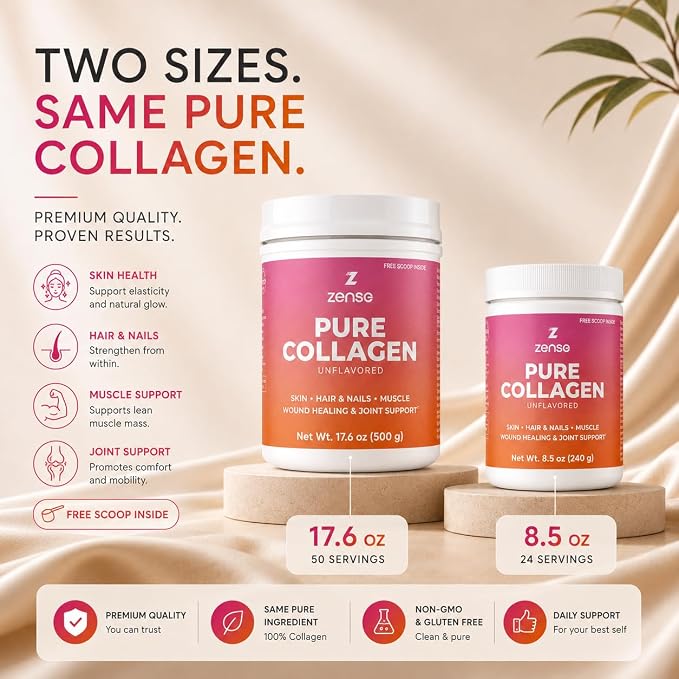 Hydrolyzed Collagen Powder for Women & Men – Organic Type I & III Bovine Collagen Peptides, High Protein – For Bone Strength, Joint Support, Healthy Hair & Glowing Skin - Colágeno Hidrolizado (500 g)